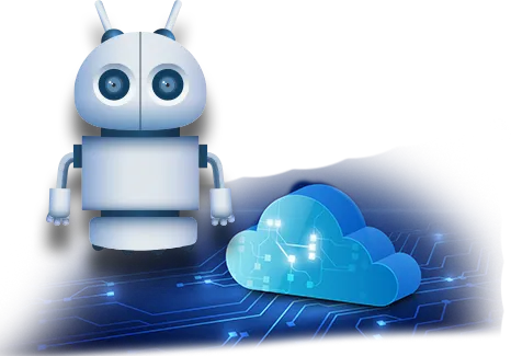ロボットアイコン&クラウドイメージ